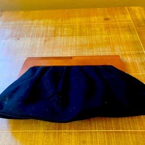 Black clutch with wood handle